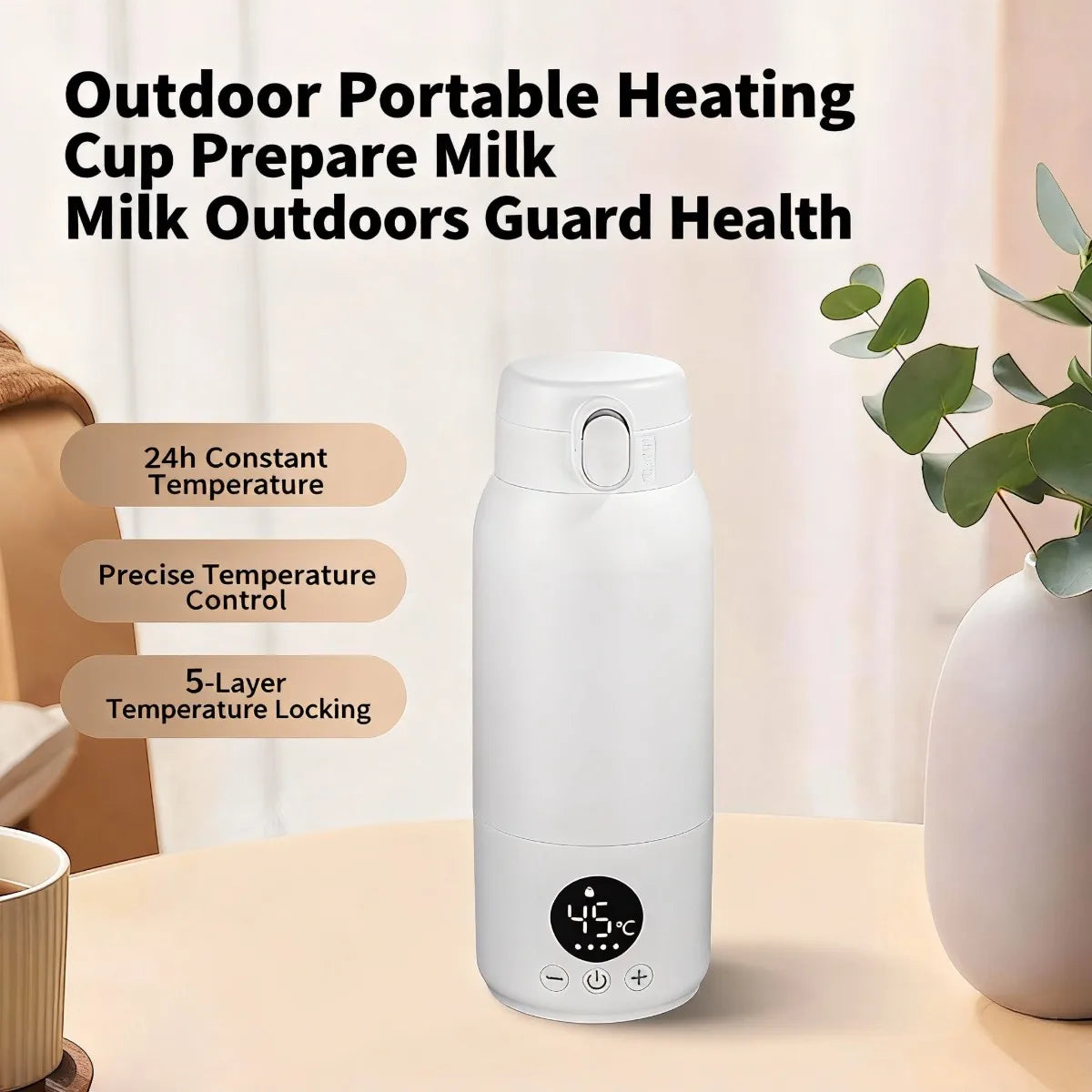 Portable Baby Milk Bottle Warmer 500ML Travel 316L Stainless Steel