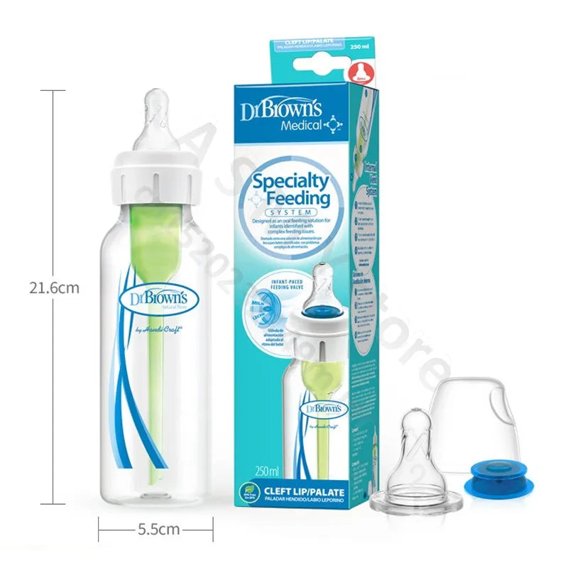 Dr. Brown's Newborn Baby Bottle With Valve Anti-Colic Glass Hare-Lip Babies