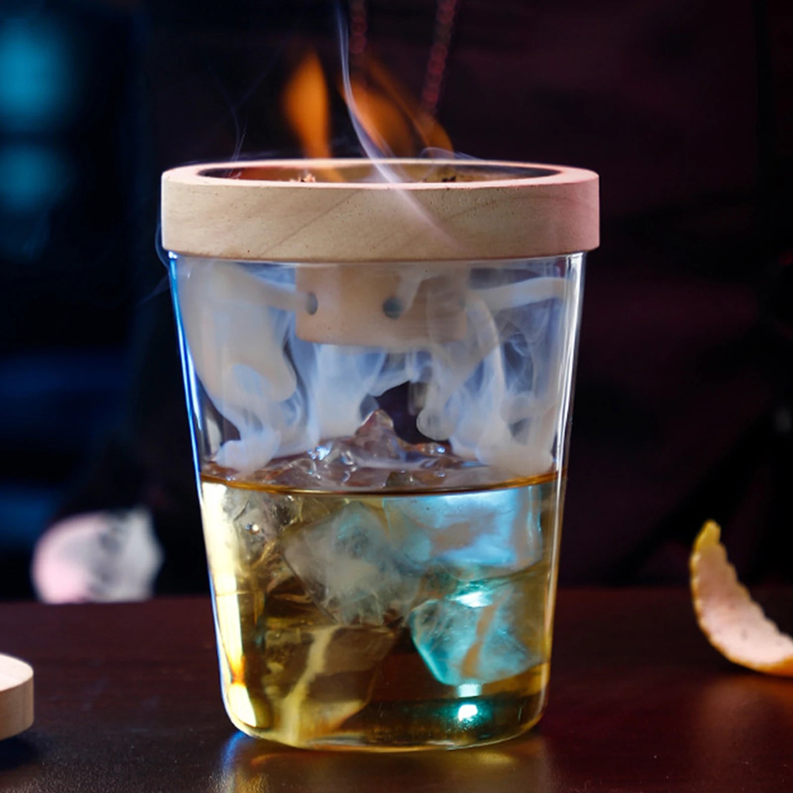 Cocktail Smoker Kit 4 Wood Chips Old Fashioned Whiskey Smoker Drink Accessories