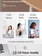 Alarm Clock Digital LED Electronic Backlight Snooze Calendar Home Office Desktop Screen Display Watch