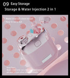 YUESI Portable Water Flosser Travel Mini Dental Irrigator 2 Nozzles 4 Modes Continuous Flow Plaque Busting Teeth Cleaning