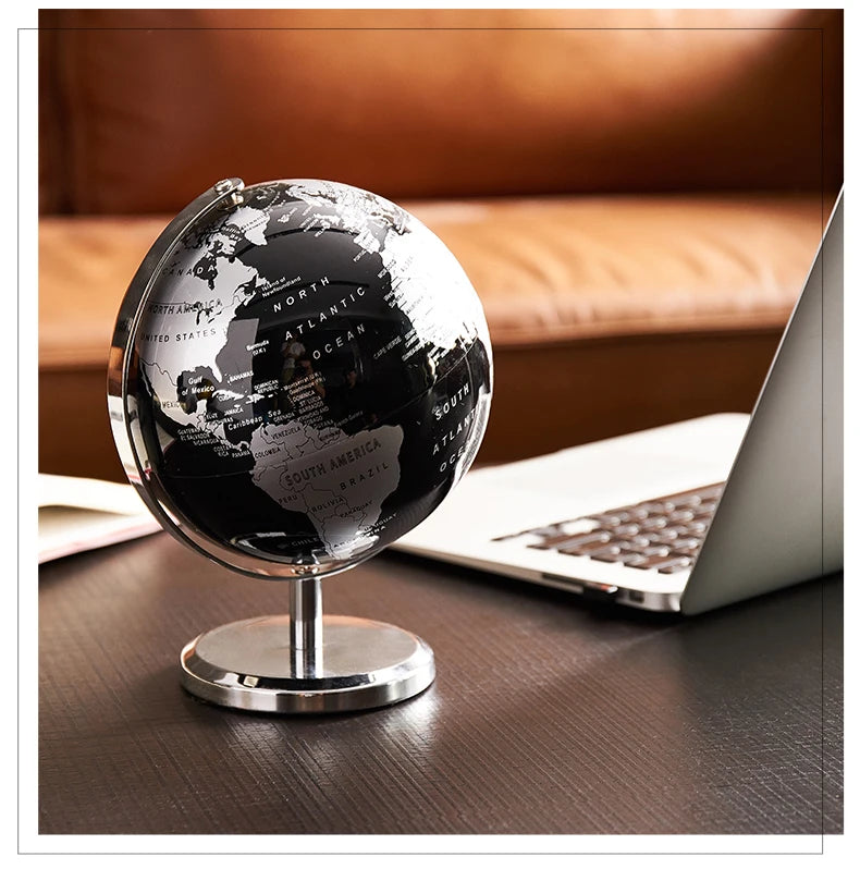 Retro World Globe Learning Map Kids Study Desk Geography Education
