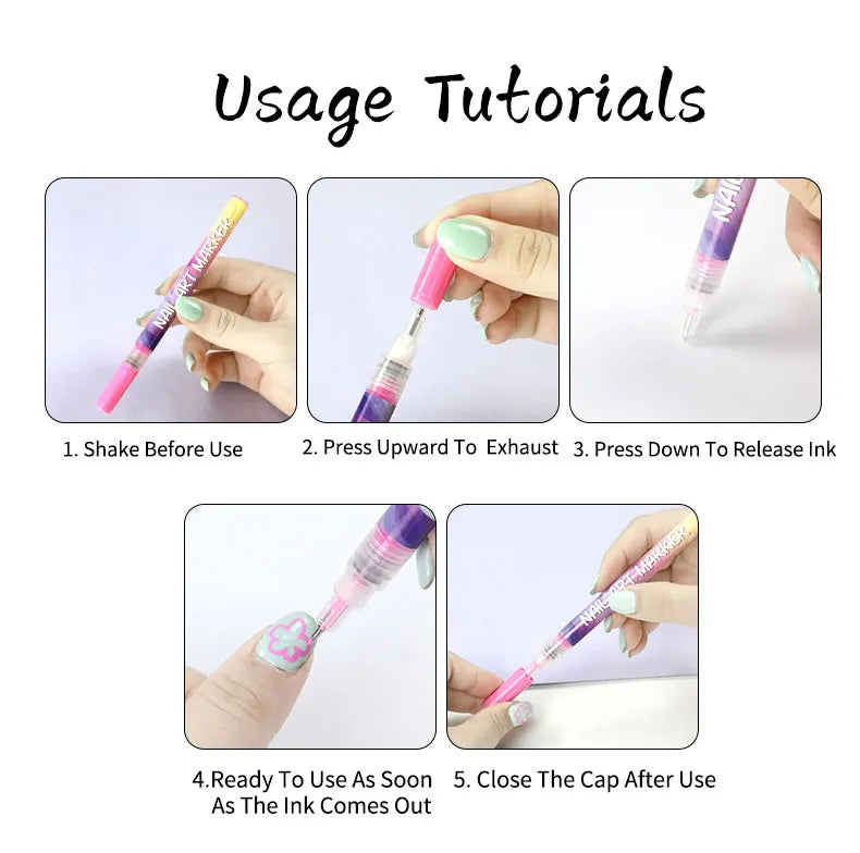 Nail art Markers Customized Special Needle Tube Pens Hand Drawn Outline Acrylic Paint