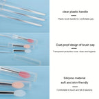 8PCS Silicone Lip Brush with Lid Lipstick Lip Gloss Eyeshadow Applicator