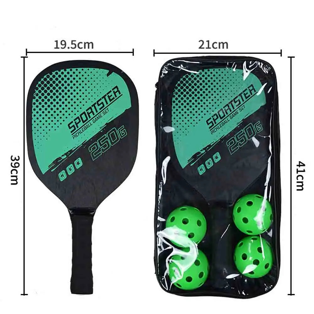 Pickleball Rackets Set Paddles Set of 2 & 4 Pickleballs Sports Accessory