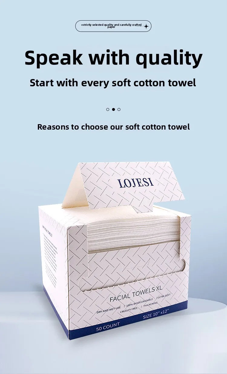 Clean Skin Club Towels XL Disposable  Makeup Remover Dry Wipes 50 Sheet  1 Box