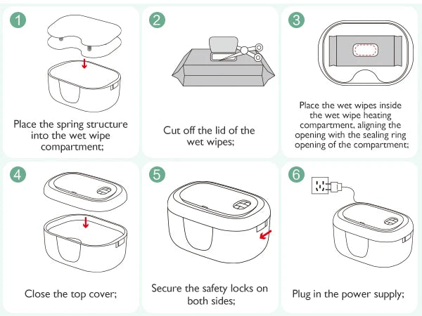Momcozy Baby Wipe Warmer Large Capacity Fast Even Heating 4 Temperature Settings Night Light