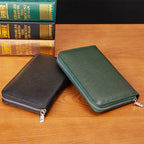 RFID Anti-Theft Cowhide Leather Wallet Brush Head Layer Large Capacity