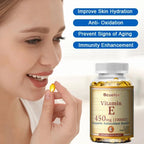 Bcuelov Vitamin E 450MG  Supports Immune System & Skin Nutrition Natural Antioxidant Gluten & Dairy Free