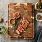 XINZUO Acacia Wood Cutting Board Cut Bread Fruit Meat Wooden Chopping Blocks Non-Slip Kitchen Tools