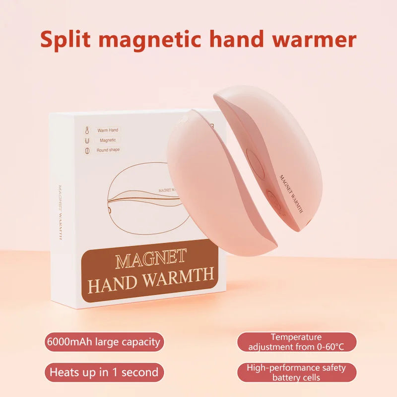 Xiaomi Hand Warmer Rechargeable Magnetic Design Electric 6000mah Split-type Skin-friendly Material