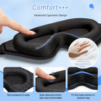 3D Sleep Mask Blindfold Soft Memory Foam 99% Blockout
