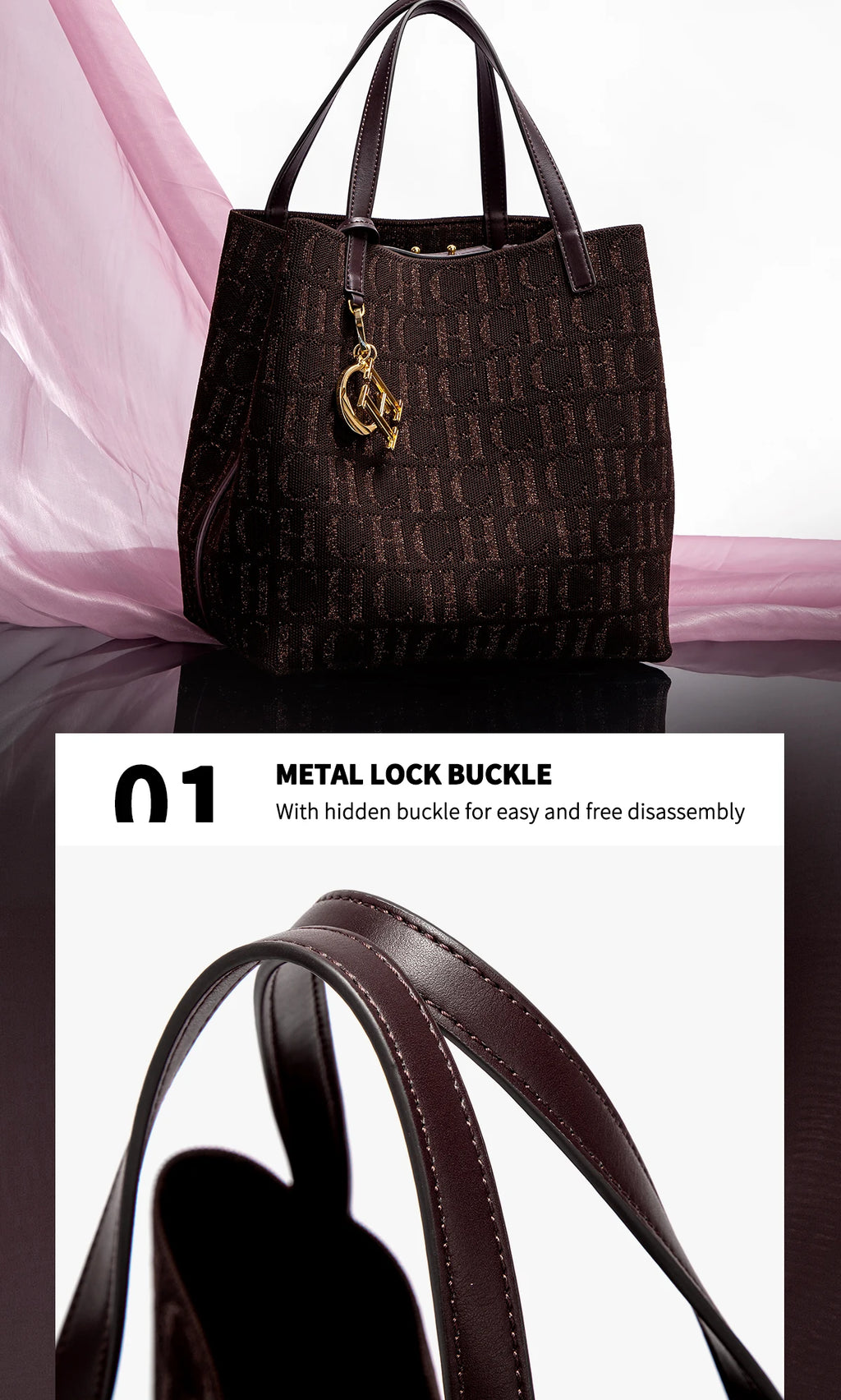 Fashion New Solid Color Women's Bucket Bag Large Capacity Letter Design Small Card Bag Accessories Handbag