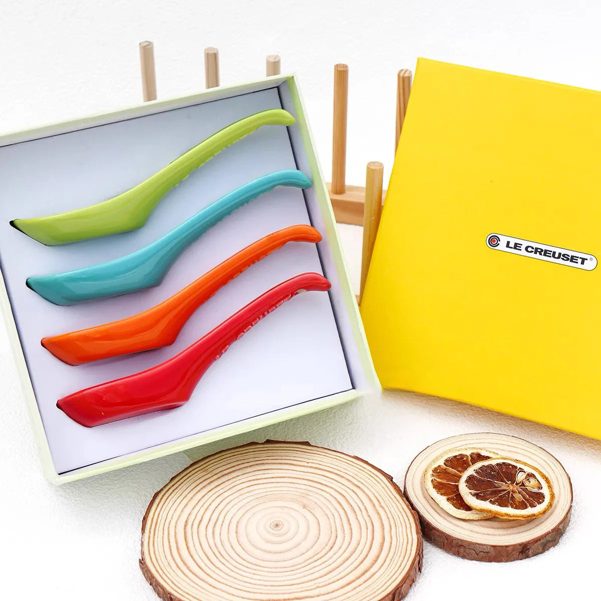 LE CREUSET Rainbow Ceramic Chopsticks Set Gift Box Colorful Tableware Kitchen Dining Accessories