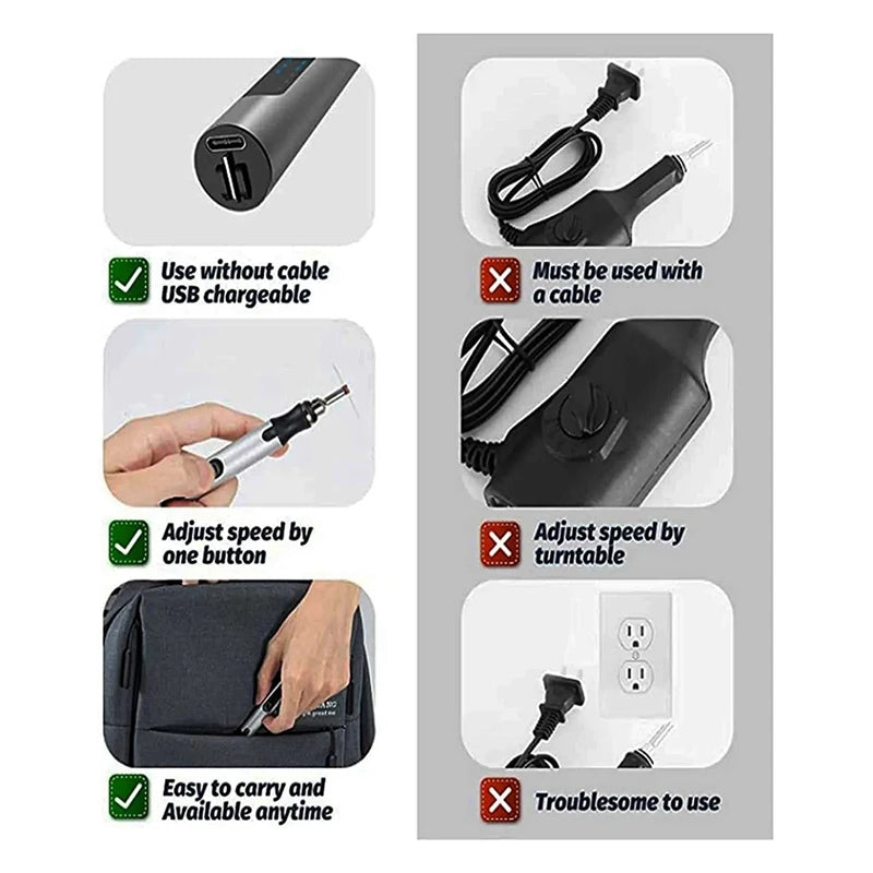 USB Customizer Professional Engraving Pen 30 Bits Engraver Tool For Metal Wood Glass Plastic Portable