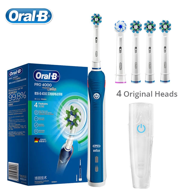 Oral B Electric Toothbrush Pro4000 Adult Rechargeable Electric Tooth Brush