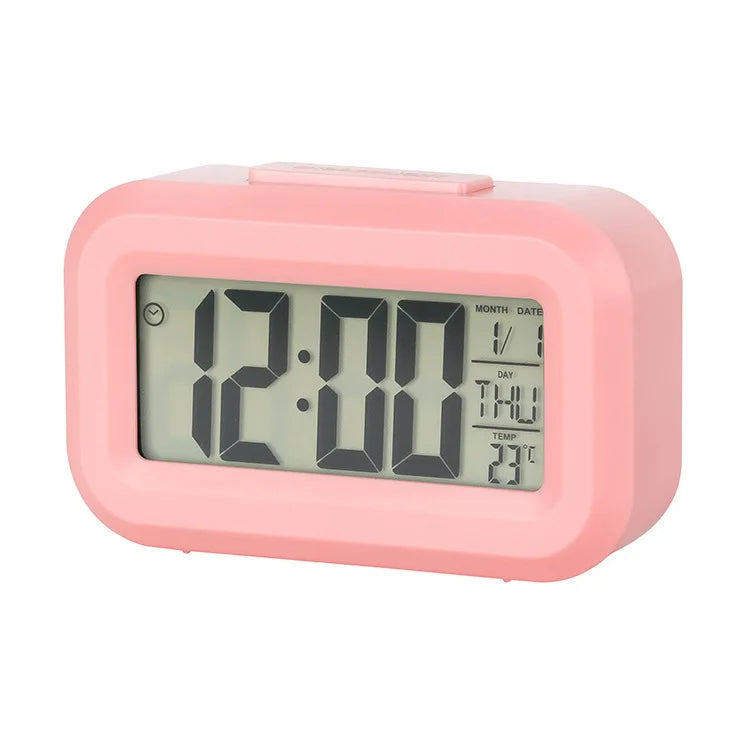 Alarm Clock Digital LED Electronic Backlight Snooze Calendar Home Office Desktop Screen Display Watch