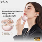 Clip-On Earbuds Wireless Bluetooth 5.4 Comfortable Open Ear Headphones with Aurora Earrings 50h Play Christmas Gifts