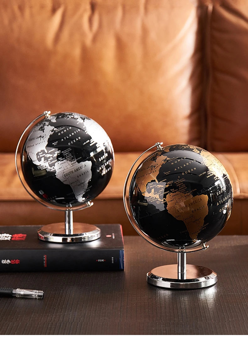 Retro World Globe Learning Map Kids Study Desk Geography Education