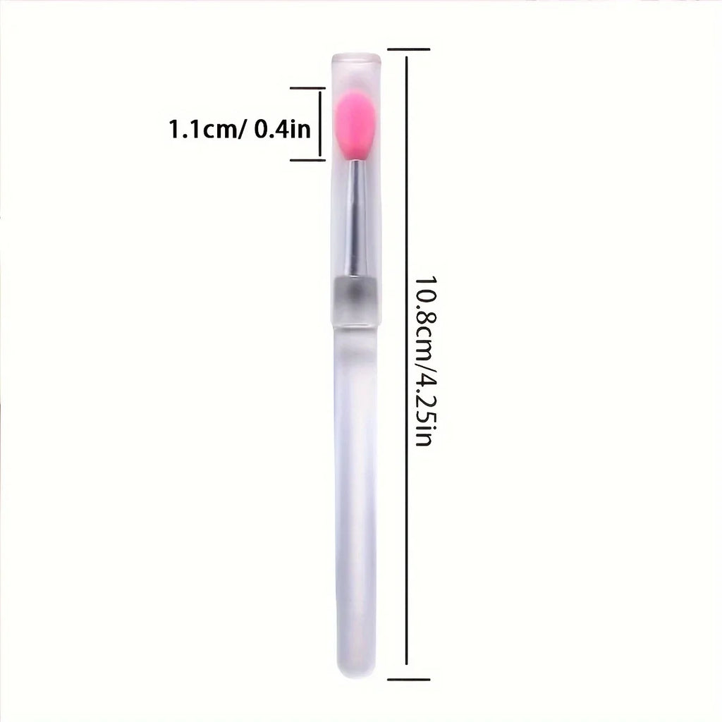8PCS Silicone Lip Brush with Lid Lipstick Lip Gloss Eyeshadow Applicator