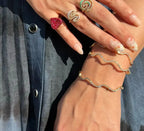 Personality Wave Shape Bangles 58mm Cubic Zirconia Brass Gold/Platinum Plated Bracelet