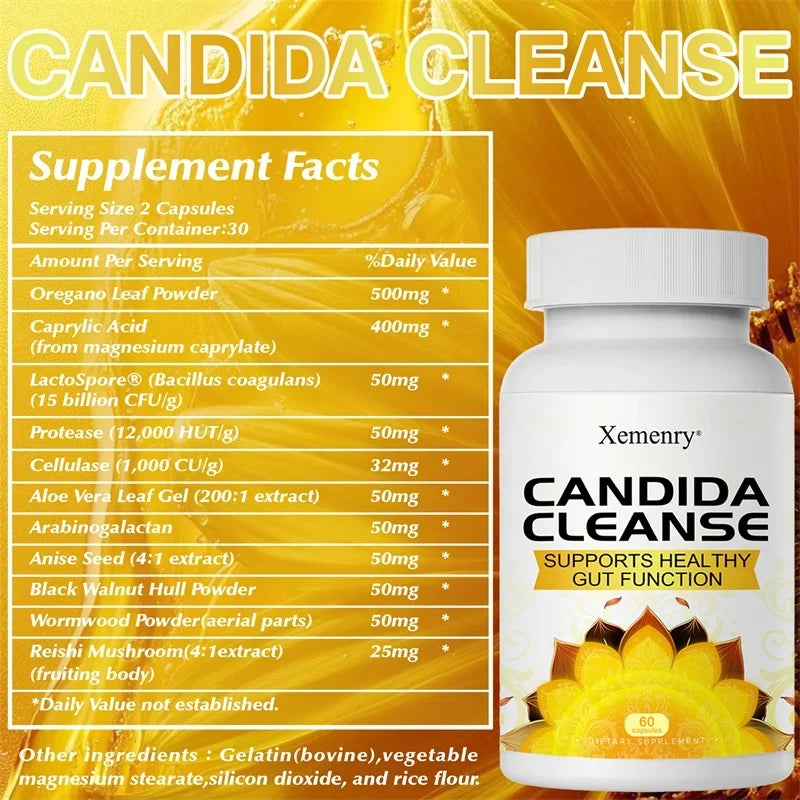 Candida Cleanse Support Intestinal Detox & Cleansing Balances Intestinal Flora Metabolism Supports Gut Digestive Health