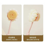 Two Sided Shower Body Brush Silicone Long Handle Back Body Exfoliating
