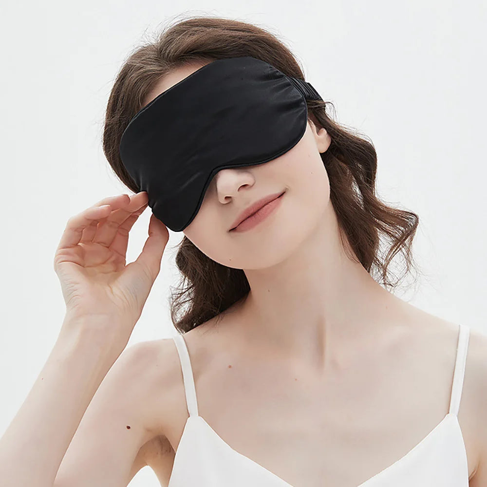 100% Mulberry Silk Sleep Mask Men Women Eye Cover Total Blackout Size 20 X 8.5cm