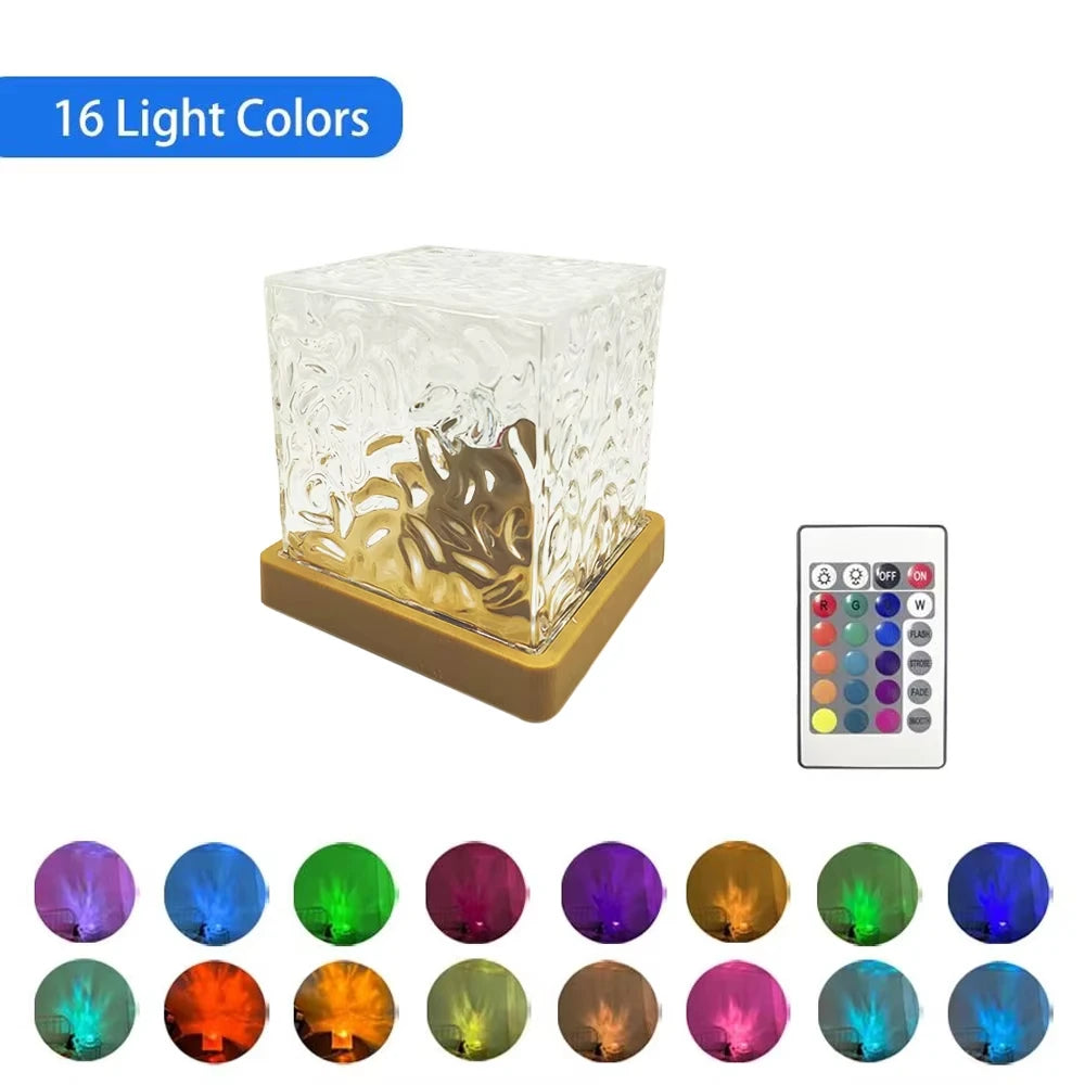 Ocean Wave Projector Light 16 Colors Glow Lamp Home Office Bar Restaurant Night Light