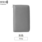 RFID Anti-Theft Cowhide Leather Wallet Brush Head Layer Large Capacity