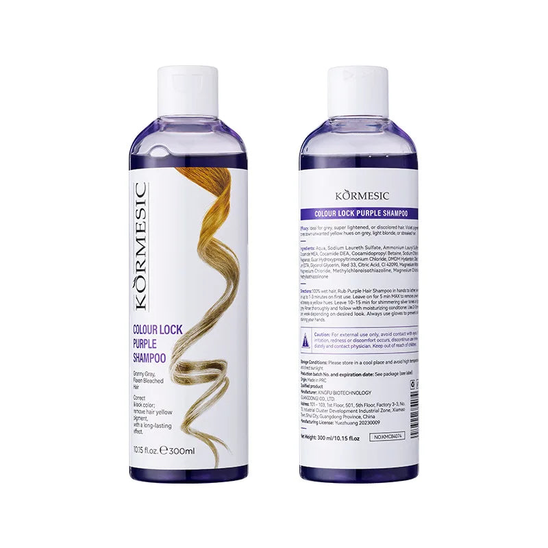 Professional Purple Shampoo Yellow Removal Post Dyeing Gray Hair Bleached Highlighted Revitalize 300ml
