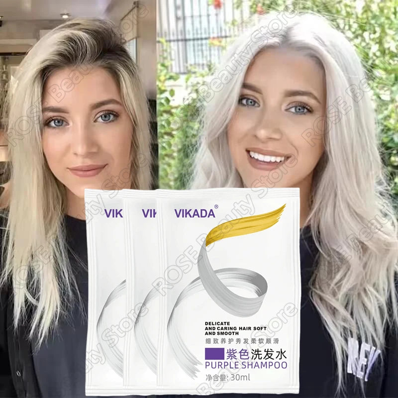 Professional Purple Shampoo Yellow Removal Post Dyeing Gray Hair Bleached Highlighted Revitalize 300ml
