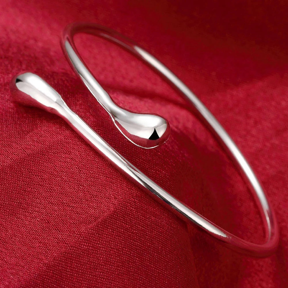 Trendy 925 Sterling Silver Bracelet Fashion Jewelry Adjustment Cuff
