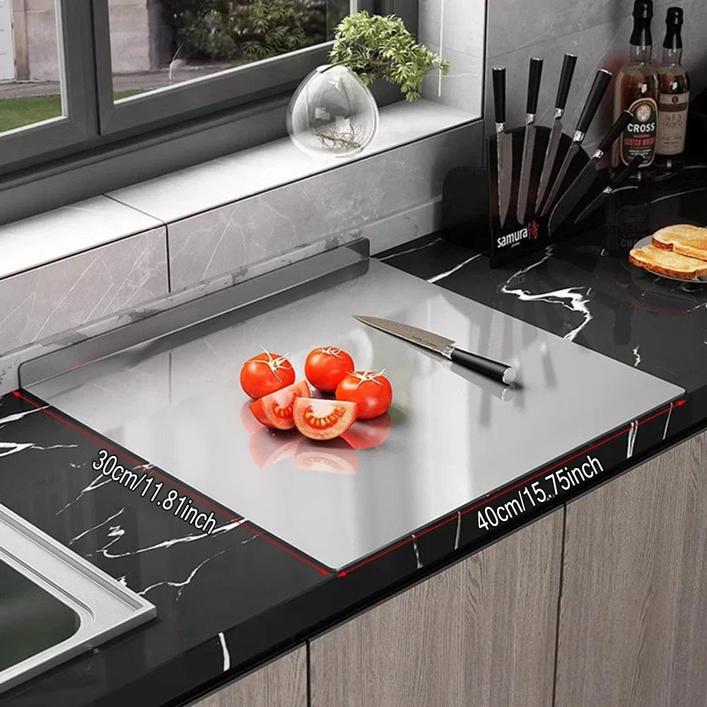 Premium Stainless Steel Chopping Board Large Easy Clean Multipurpose Cutting Surface for Fruits Vegetables & More