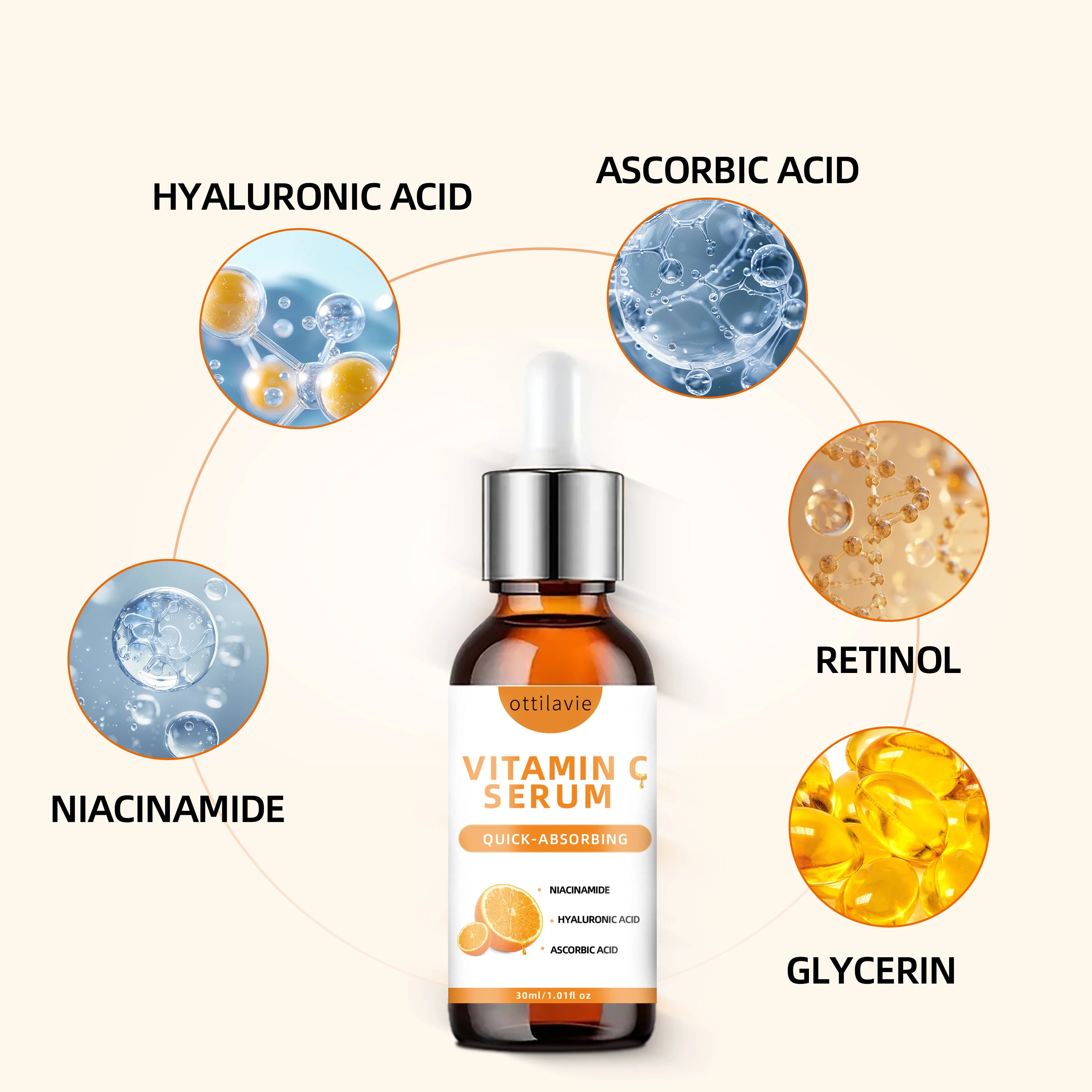 Vitamin C Serum with Hyaluronic Acid for Glowing Skin