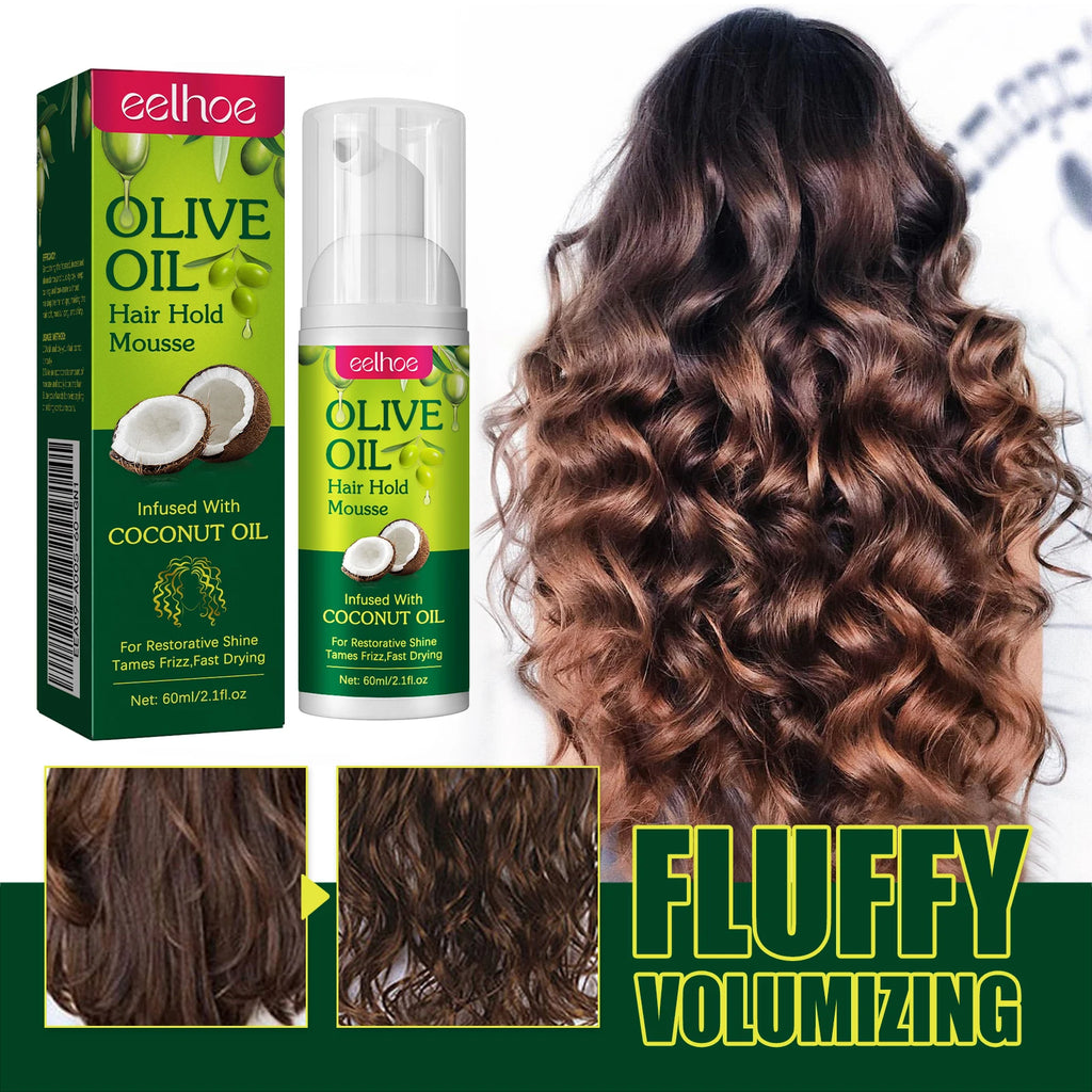 Olive Oil Hair Styling Mousse Long Lasting Reduces Frizz Prevents Breakage Maintains Curls