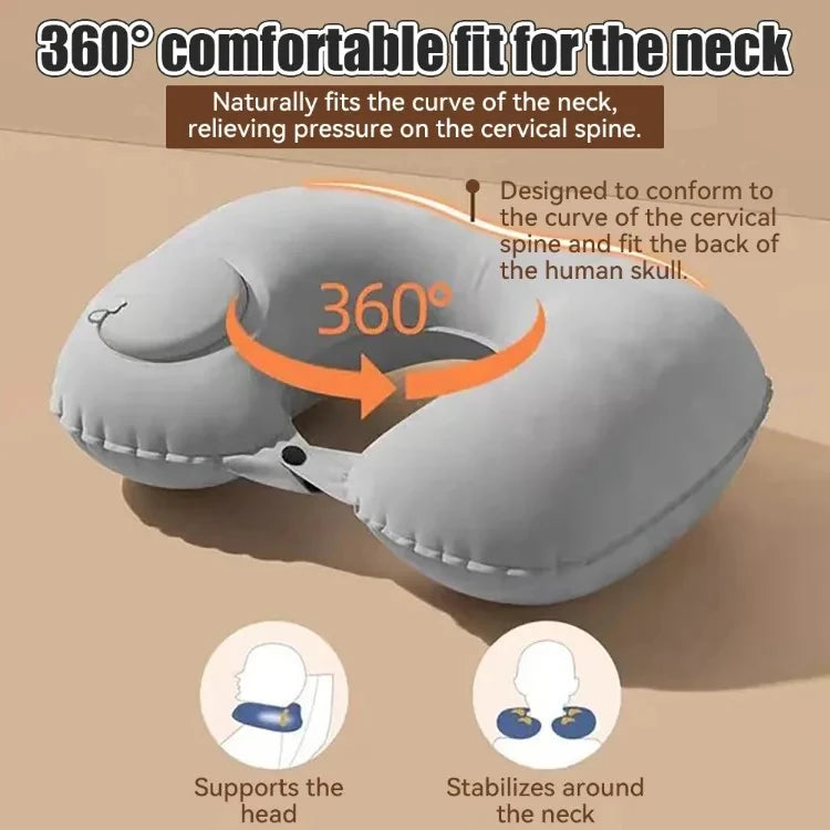Travel Neck Pillow Inflatable Airplane U-shaped Cervical Orthopedic Portable Foldable