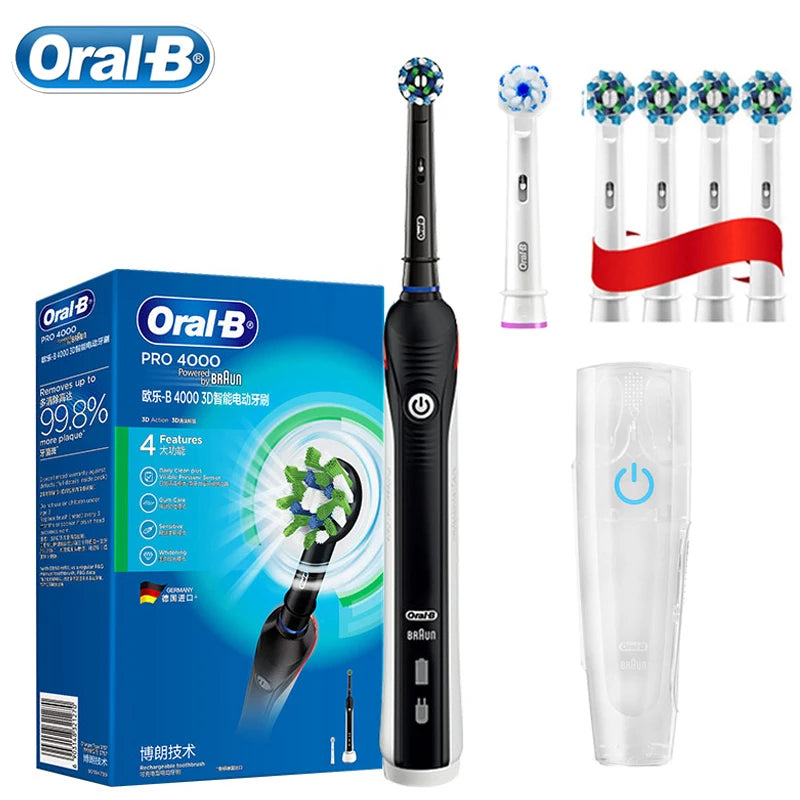 Oral B Electric Toothbrush Pro4000 Adult Rechargeable Electric Tooth Brush