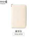 RFID Anti-Theft Cowhide Leather Wallet Brush Head Layer Large Capacity
