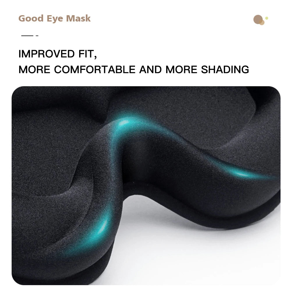 3D Sleep Mask Blindfold Soft Memory Foam 99% Blockout