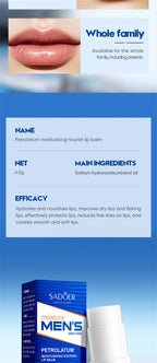 Men's  Lip Balm Moisturizing Hydration Fading Lip Lines Anti-Cracking Remove Dead Skin Refreshing Not Greasy