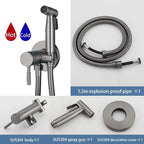 ULA Portable Bidet Sprayer Set Black Stainless Steel Toilet Bathroom Shower Head