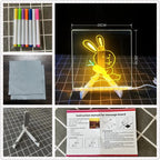 Luminous Acrylic Drawing Magic Led Transparent Board Note Board Kids Educational Gift With Stand 7 Color Markers