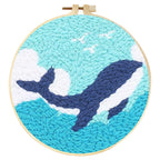 Punch Needle Kits for Beginners Adults Embroidery Starter Craft Tools Ocean Life Theme DIY Wall Art Gift for Women
