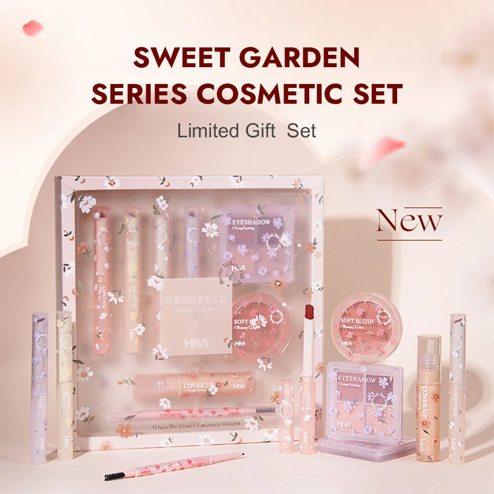 8-Piece Beauty Set with Lipstick Concealer Eyeshadow Eyebrow and Blush Makeup