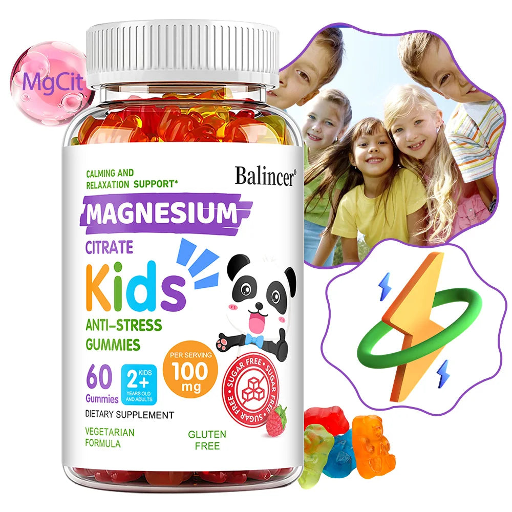 Magnesium Citrate Gummies Kids Calming Anti-stress Nutritional Supplement
