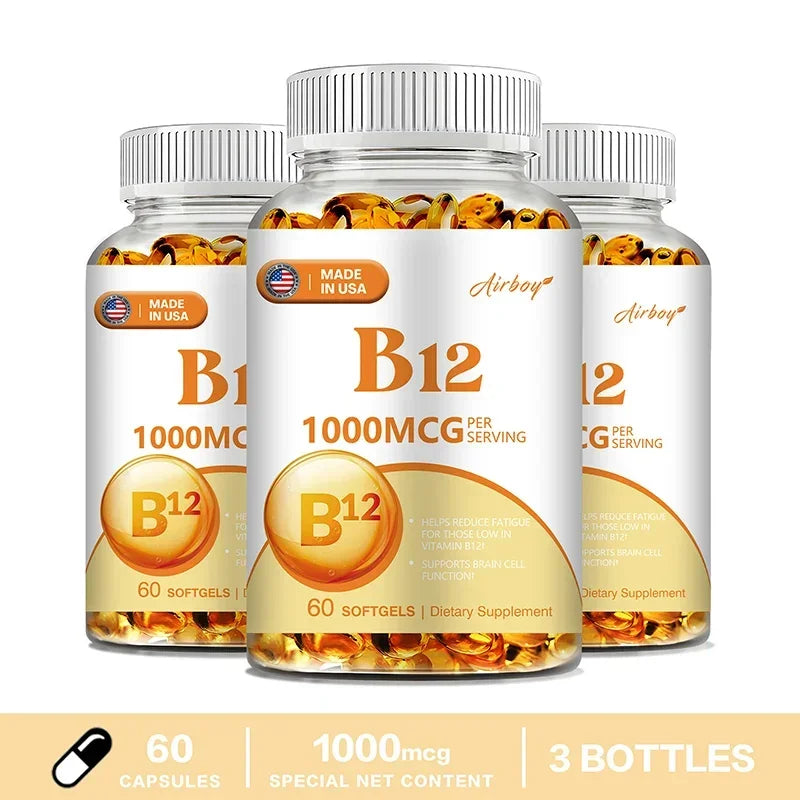 Vitamin B12 for Mood, Brain, Nervous System, Energy, Metabolism, Fatigue, Heart Health