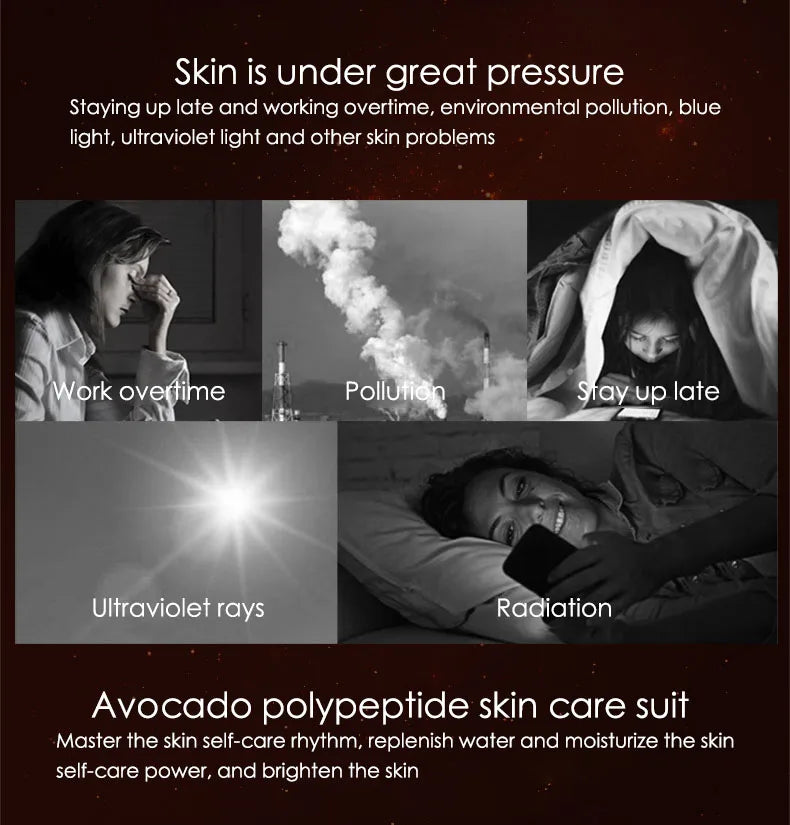 5pcs/Set IMAGES Avocado Skin Care Facial Moisturizing Cream Serum Cleanser Eye Skin Care Products
