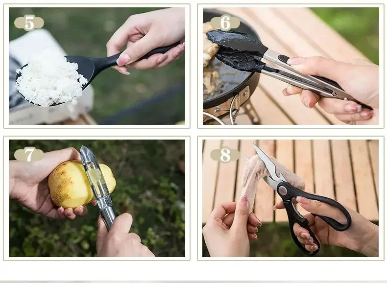 Travel Kitchen Utensils Set 8-Piece Camping