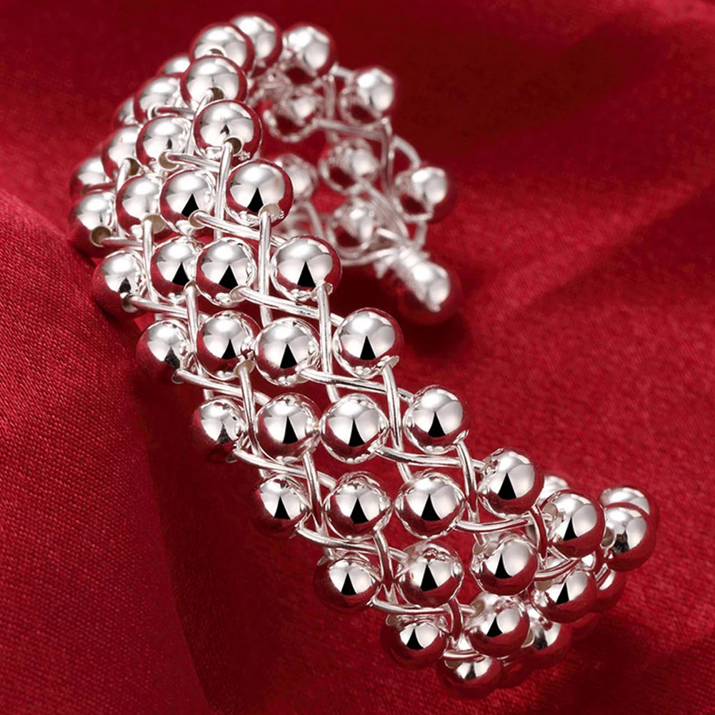 Trendy 925 Sterling Silver Bracelet Fashion Jewelry Adjustment Cuff